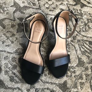 Black, ankle strap heels